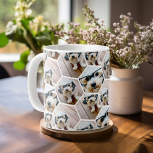 4 Fotokollage - funky hexagon mönster Kaffemugg