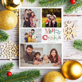 4 Fotokollage God jul-typografi Julkort