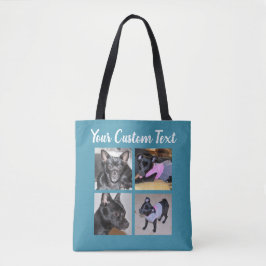 4 Fotokollage| Hund Blue Toit Bag Tygkasse