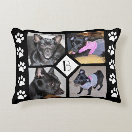 4 Fotokollage | Hund Tassavtryck med inledande sva Prydnadskudde