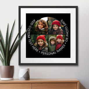 4 Fotokollage med Anpassningsbar av böjning runt Poster