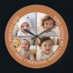 4 Fotokollage med Anpassningsbar av böjning runt Stor Klocka<br><div class="desc">Lägg till 4 foton och text om du vill göra en speciell keepy för en vän eller en familjehändelse. Gräns och bakgrunden kan ändras i det avancerade designområdet. Använda dina fyrkantiga Instagram-foton för bästa resultat! OM DU VILL ÄNDRA BAKGRUND - klicka på det anpassade eller avancerade designområdet och välj ett...</div>