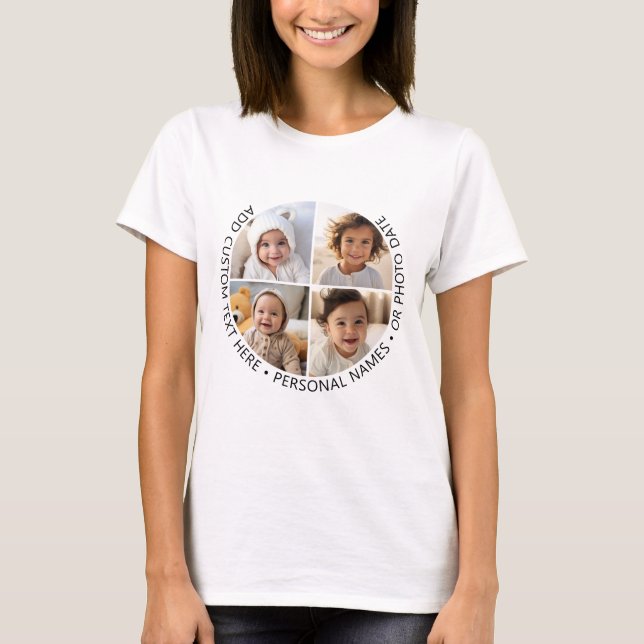 4 Fotokollage med Anpassningsbar av böjning runt T Shirt (Framsida)