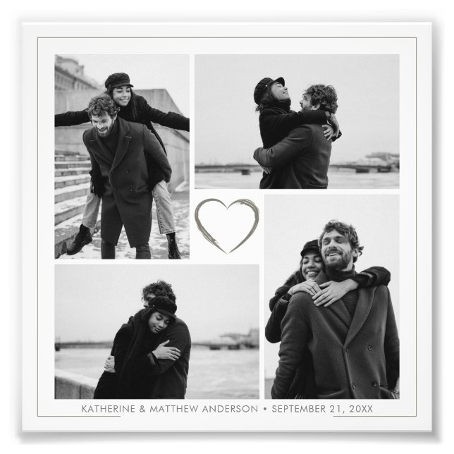 4 Fotokollage-minnesdag för fotoutvidgning Fototryck (Framsidan)