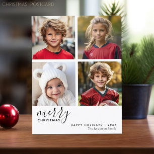4 Fotokollage - Modern God jul svart Helg Vykort