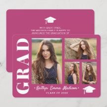 4 Fotokollage Modern Script Rosa Grad