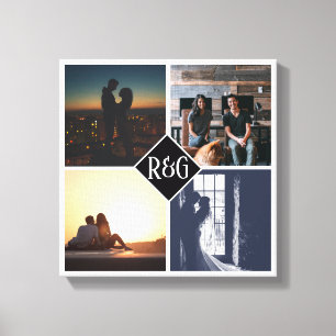 4 Fotokollage Monogrammed Canvastryck