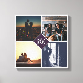 4 Fotokollage Monogrammed Canvastryck