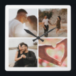 4 Fotokollage-Personlig för Anpassningsbar Fyrkantig Klocka<br><div class="desc">Skapa en Anpassningsbar Photo Collage unikt anpassat personlig 4 Fotoklocka från Ricaso</div>