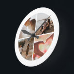 4 Fotokollage-Personlig för Anpassningsbar Rund Klocka<br><div class="desc">Skapa en Anpassningsbar Photo Collage unikt anpassat personlig 4 Fotoväggklocka från Ricaso</div>