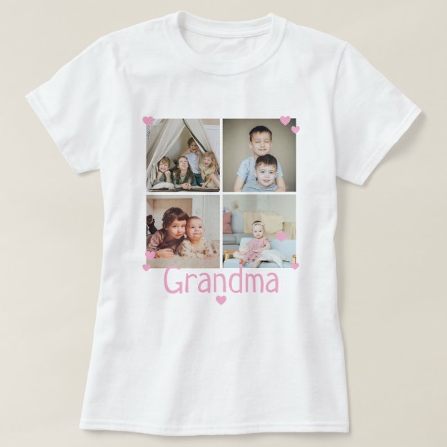 4 Fotokollage-Personlig för Anpassningsbar T Shirt (Design framsida)