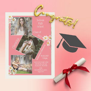 4 Fotokollage Personlig Rosa Studenten Meddelande