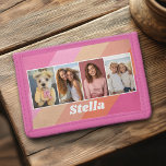 4 Fotokollage - Retro Rand - chunky namn<br><div class="desc">Perfekt för en familj och en vän-gåva,  design innehåller 4 foton och ett ställe för att lägga till namn eller text i ett tjockt teckensnitt. Du kan ändra bakgrunden till färg och lägga till 4 foton.</div>