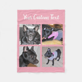 4 Fotokollage| Rosa Ull Hund Blankett Fleecefilt