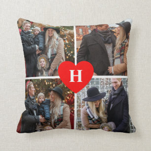 4 Fotokollaps Heart monogrammat Kudde