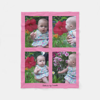 4 Fotomall i Rosa Baby Flebit Blanket Fleecefilt