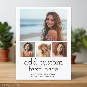 4 Fotomall med 2 Linjer text Vykort