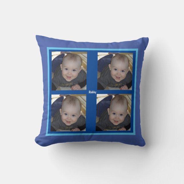 4 Fotomall Pojke Kids Blue Gift-pil Kudde (Framsida)