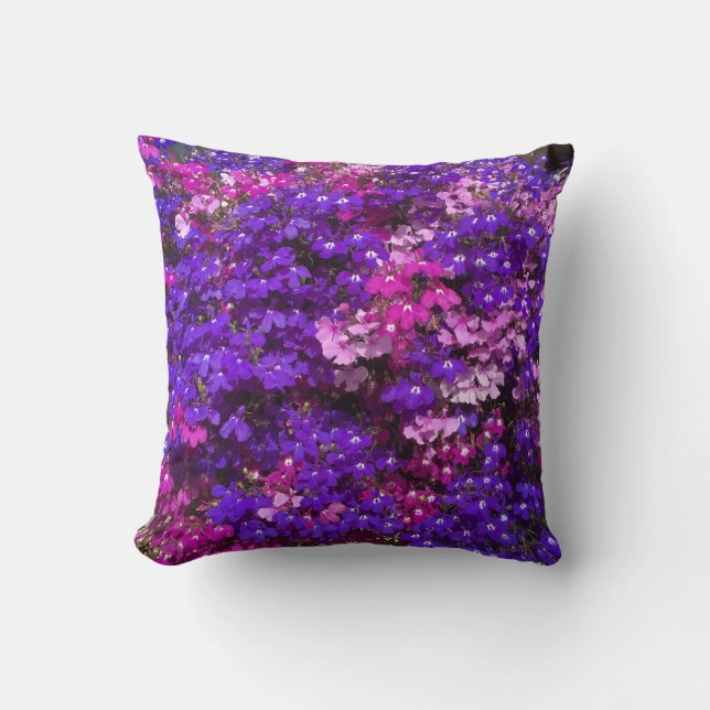 4 Fotomallsblommor i Lila Rosa Gift-projektion Kudde (Framsida)