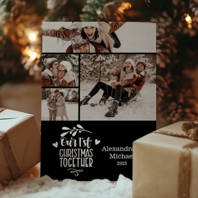 4 Fotominimalistisk första jul tillsammans Julkort (Skapare uppladdad)