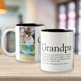 4 Fotomorfar, morfar, Pappa Definition Två-Tonad Mugg