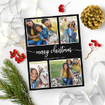 4 Foton Collage Cute God jul Black Vykort<br><div class="desc">4 Photos Collage Cute God jul Black-vykort</div>