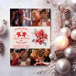 4 Foton Elegant Blommigt Baby Första jul Julkort<br><div class="desc">Hämta glädjen i din baby första jul med ett vackert designat vykort för helgdag som gör det möjligt för dig att många värdefulla ögonblick. Vår 4 Photos Elegant Blommigt Baby Första julen Helgdag Postcard kombinerar elegans och sentimentalitet, perfekt för att visa din lilla i festive stil. Elegantens Blommigt Design: vykortet...</div>
