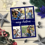 4 foton Enkel Collage God jul Blue Vykort<br><div class="desc">4 Foton - enkelt Collage God jul Blue-vykort</div>