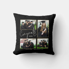 4 Foton Gratulerar svart pil Namn Student Kudde