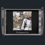 4 Foton Honeymoon Frukostbricka<br><div class="desc">Tittar för en gåva för att anpassa sig med 4 foton och text till skrivan i ställe för deras smekmånad eller för att komma undan? Vad sägs om min coola Stampunk indigo & lavender-filt där jag placerade fyra foton till dig med den här roligten som de kommer att lägga till...</div>