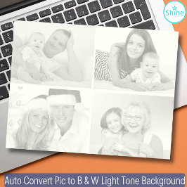 4 Foton Konvertera automatiskt Bild till B & W-lju Anteckningsblock