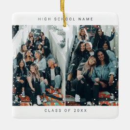4 Foton - Minimalistskola för skolelever Julgransprydnad Keramik