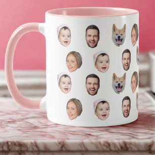 4 Foton Mugg, Anpassningsbar Ansikte Photo Family  Mugg