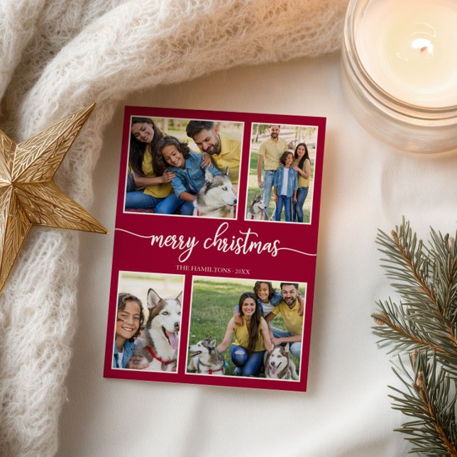4 Foton Simple Collage Helgdag God jul Vykort (Skapare uppladdad)