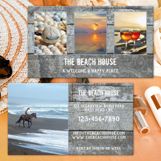 4 Foton Weasted Wood Beach Rental Portfolio Visitkort