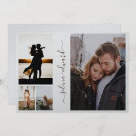 4 Fotorutergitter, metallisk Silver Bröllop Inbjudningar