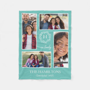4 Fotos Kolla Monogram Familjefoto Heminredning Fleecefilt