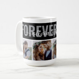 4 Fotos Kollage För evigt Kärlek Par Namn Kaffemugg
