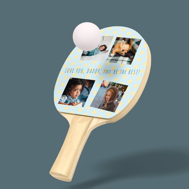 4 fotoskott kollage Fars dag Kärlek du du pappa Pingisracket (Skapare uppladdad)