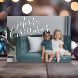 4 fotoskript (3 på baksidan) i God jul Julkort