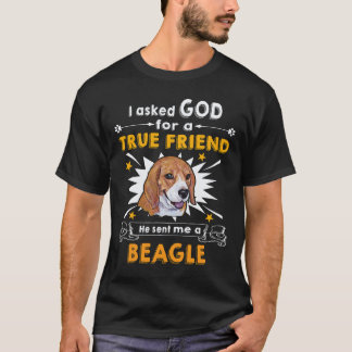 4 Frågade Gud - sann vän - en Beagle T Shirt