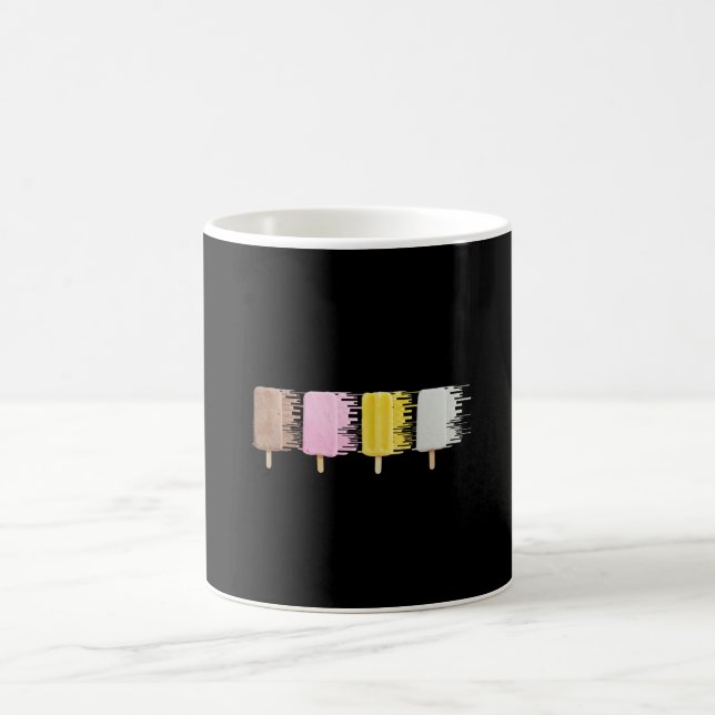 4 glass - gult, rosa, grått, brun kaffemugg (Center)