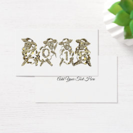 4 Glymfna Gott nytt år 2018 Guld Sparkles Visitkort