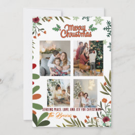 4 God jul för fotokollage Grönt Helgdag Card Julkort