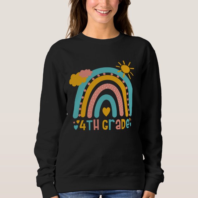 4 Grade rainbow four grader class back to school T Shirt (Framsida)