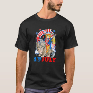 4 H. Juli Cat Independence day Patriot USA T Shirt