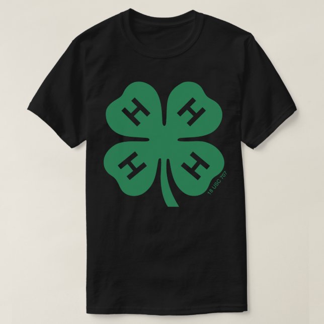 4-H Klöver Logotyp-streck T Shirt (Design framsida)