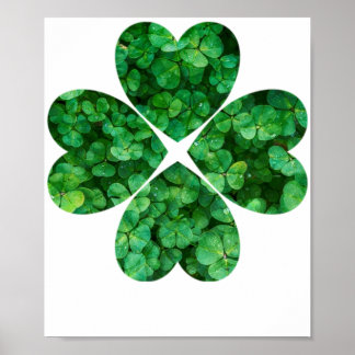 4 Heart Klöver St patrick's day Irish Shamrocks Poster