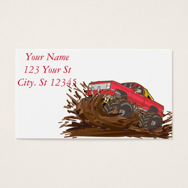 4-hjuliga lera lastbil Thunder_Cove Visitkort (Framsidan)