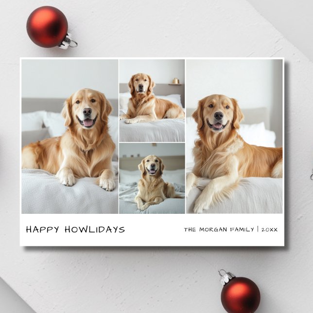 4 Hund Photo Collage Lycklig Howlidays Julpett Julkort (Skapare uppladdad)